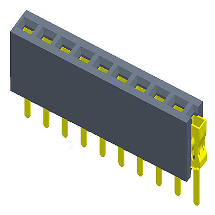 2.54mmFemale Header  single Row  180° down-plug type